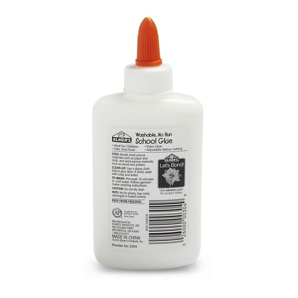 Elmer's Washable No-Run School Glue, 4 oz, 1 Bottle (E304) - Image 3