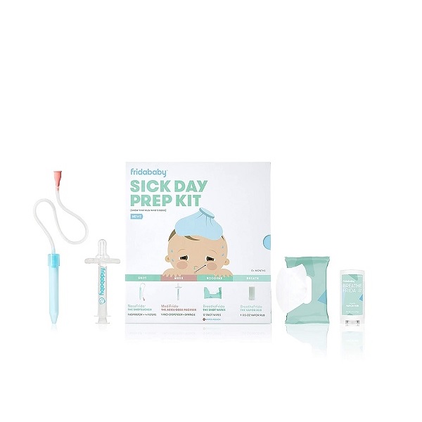 FridaBaby Baby's Sick Day Prep Kit - Includes NoseFrida Nasal Aspirator, Medifrida Pacifier Medicine Dispenser, Breathe Frida Vapor Chest Rub , Snot Wipes - Image 2
