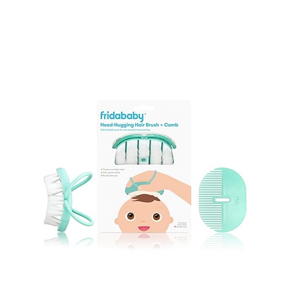 Fridababy soft infant hairbrush with matching styling comb