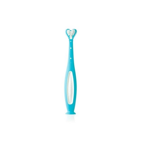FridaBaby SmileFrida the ToothHugger Toothbrush in Blue with triple-angle bristles for baby and toddler oral care