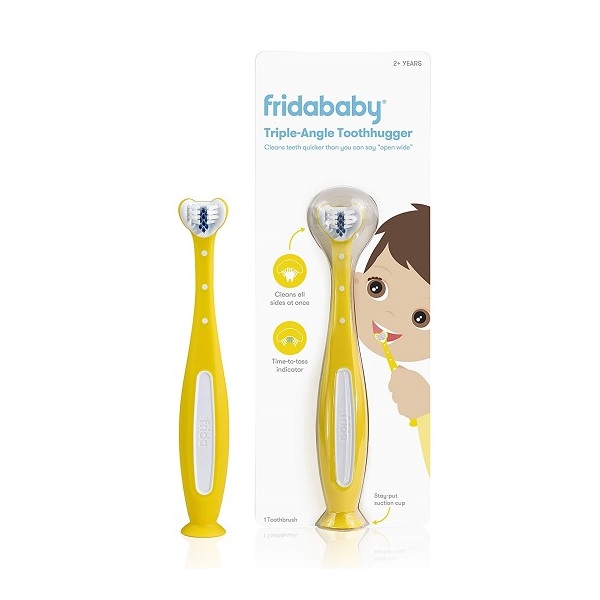 FridaBaby Triple-Angle Toothhugger Training Toothbrush Yellow for Toddlers