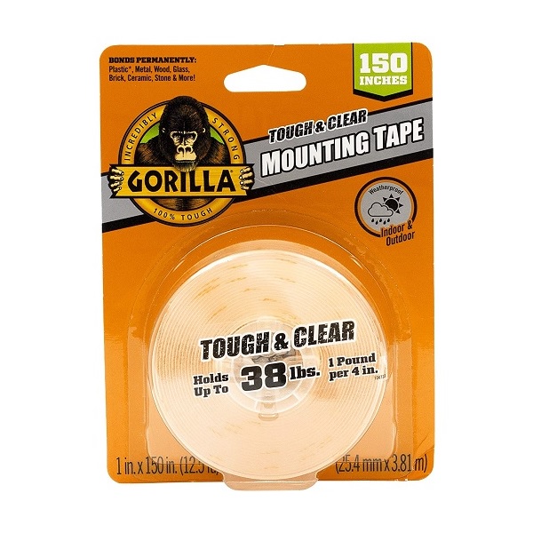 Gorilla 6036002 Tough & Clear XL Mounting Tape 150 inches Clear