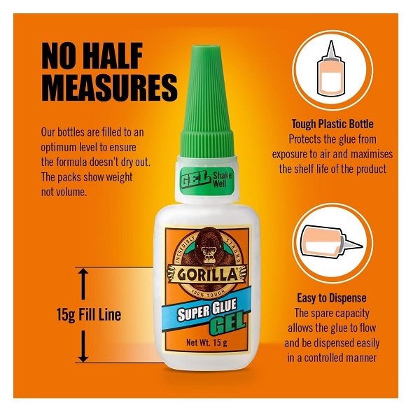 Gorilla Super Glue Gel (Clear, 15 Grams) - Image 2