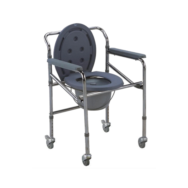 Height Adjustable Commode Chair with Wheels