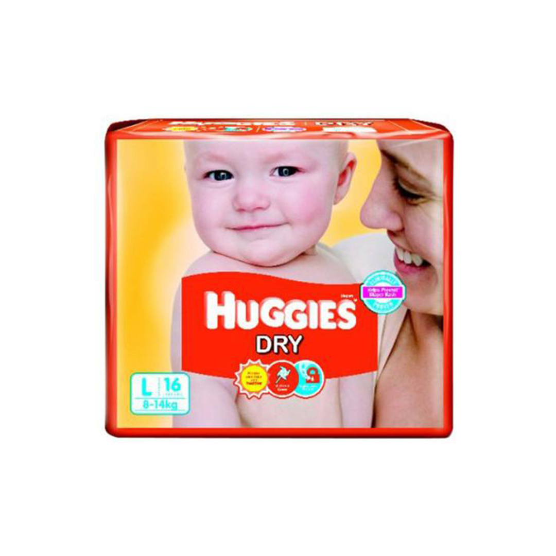 Huggies new dry diapers large 16s