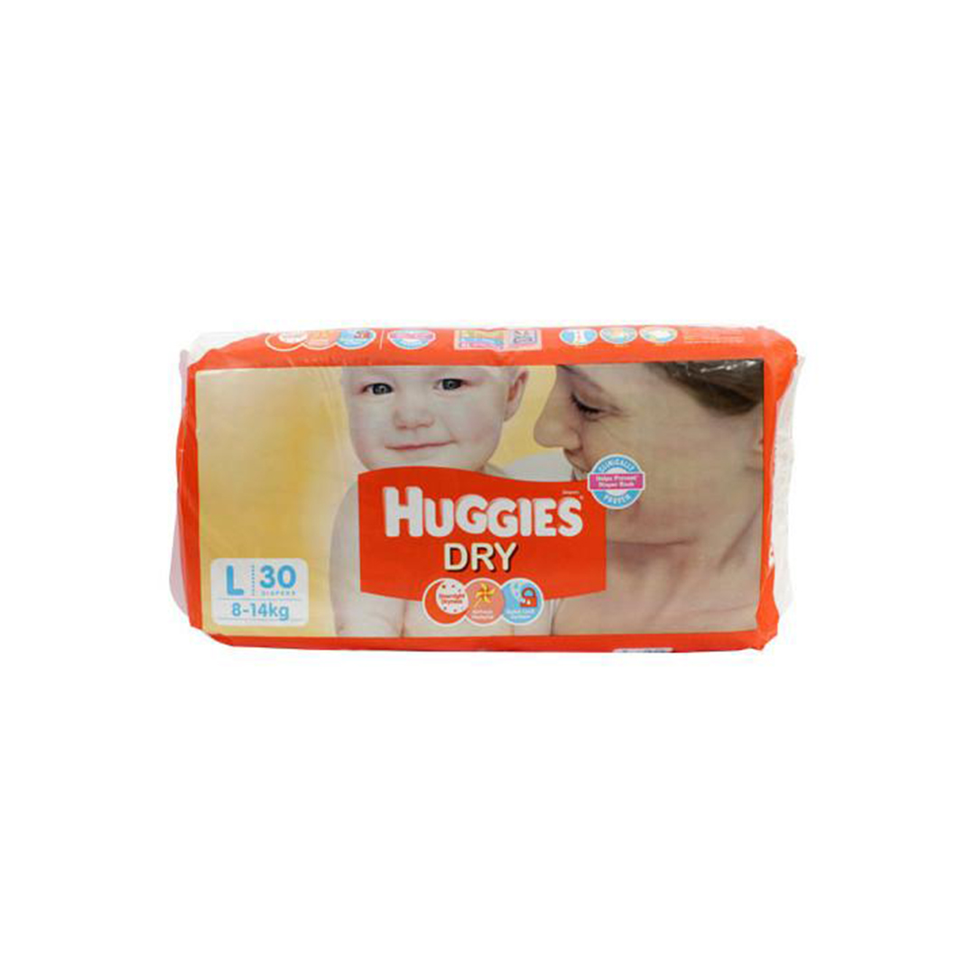 Huggies new dry large diapers 30s