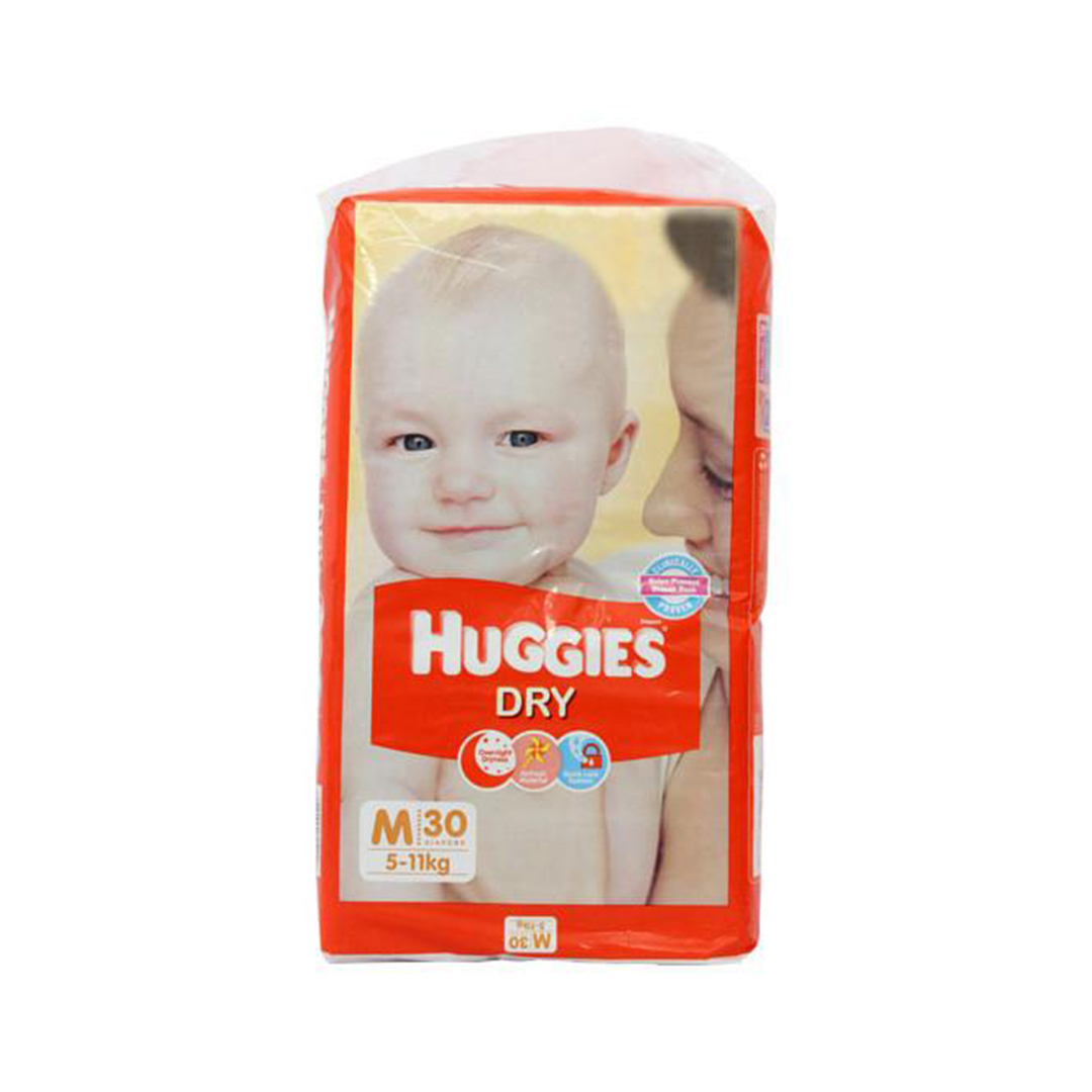 Huggies new dry medium diapers 30s