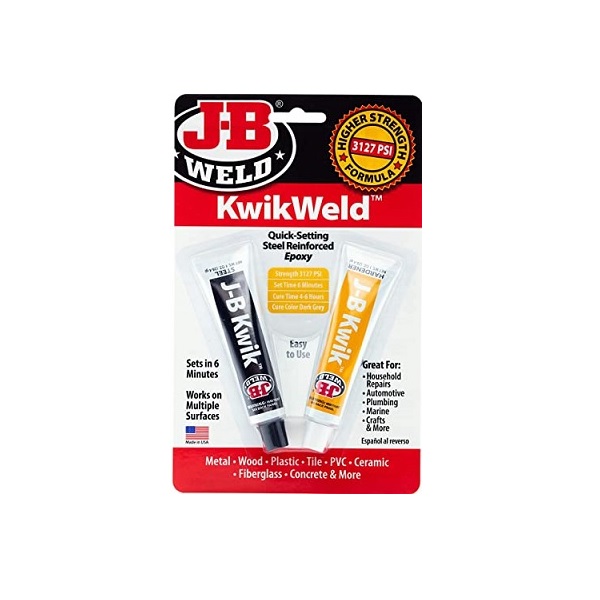 J-B Weld 8276 KwikWeld steel reinforced quick-setting epoxy adhesive pack