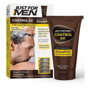 Just For Men Control Gx Grey Reducing Shampoo, Blonde & Medium Brown, 5 Ounce