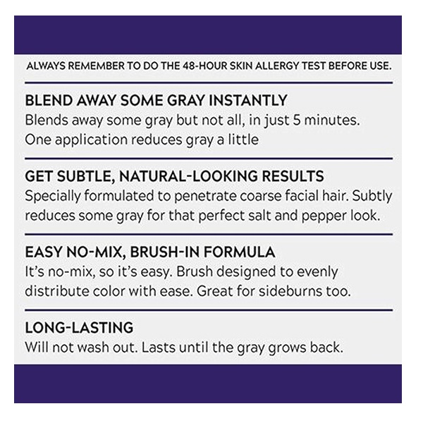 Just for Men Touch of Gray Hair Color Mustache and Beard Color, 54.4g - Light to Medium Brown - Image 4