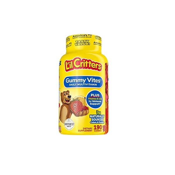 Lil Critters Gummy Vites Complete Multivitamin bottle, 190 count, kids vitamin gummies