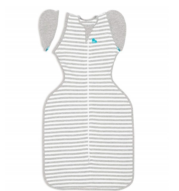 Love To Dream Swaddle UP- 50/50- Gray Stripe- Medium 13.2- 18.7 lbs