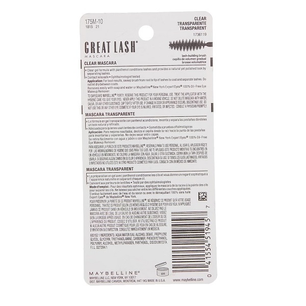 Maybelline New York Great Lash Clear Mascara for Lash and Brow 110 0.44 Fluid Ounce - Image 3