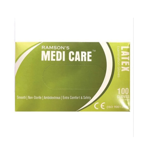 Medicare Latex Examination Gloves Box (White, Medium)