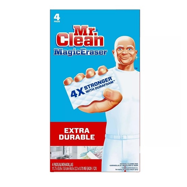 Mr. Clean Magic Eraser, Extra Power, 4 Pads (Pack of 2 boxes)