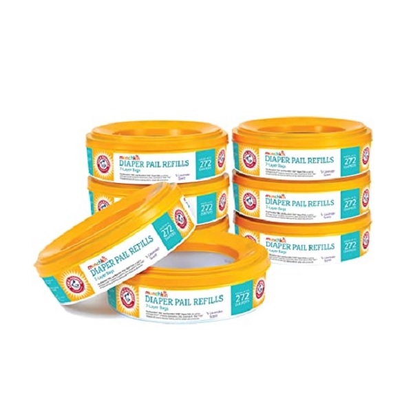 Munchkin Arm & Hammer diaper pail refill rings 2176 count pack of 8