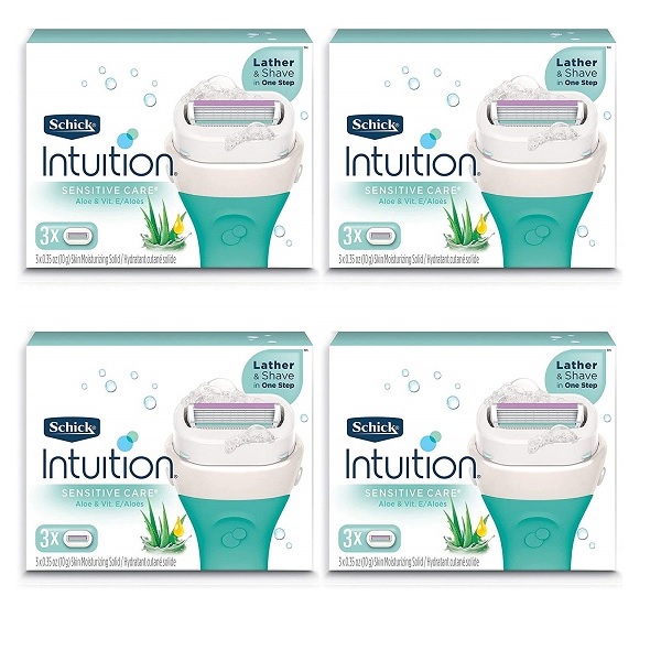 Schick Intuition Sensitive Care Razor Blade Refills for Women, 12 Count