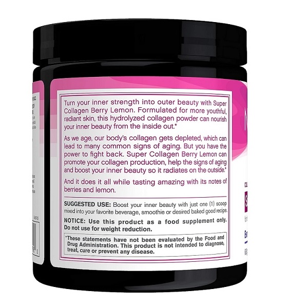 NeoCell Super Collagen Powder, 6,600mg Types 1 & 3 Grass-Fed Collagen, Gluten Free, Berry Lemon Flavor, 6.7 Ounces - Image 8