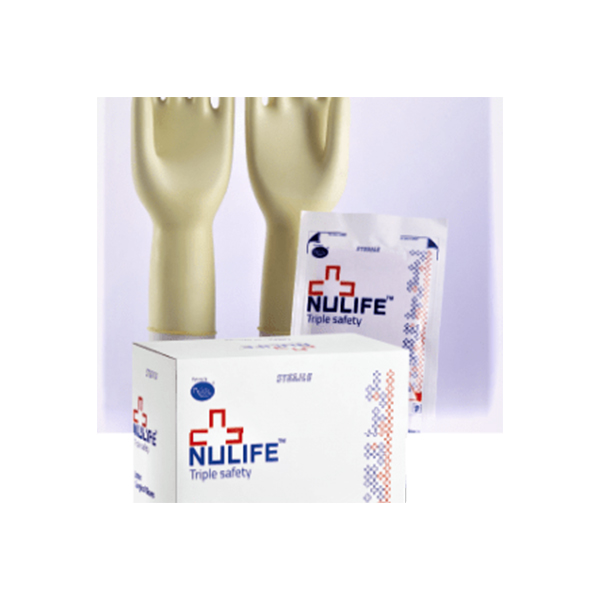 Nulife Disposable Latex Sterile Surgical Gloves -50psc(Size 6)