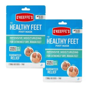 O'Keeffe's Healthy Feet Intensive Moisturizing Foot Mask, One Pair Single-Use Socks, (Pack of 2)