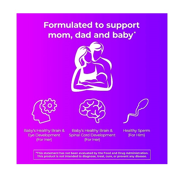 One A Day Pre-Pregnancy Couple's Pack Multivitamin, 30 Count, 2 Pack - Image 3