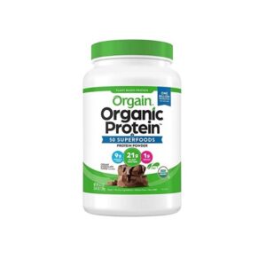 Orgain Organic Plant-Based Protein Powder in Creamy Chocolate Fudge flavor, 2.74 lb vegan protein container
