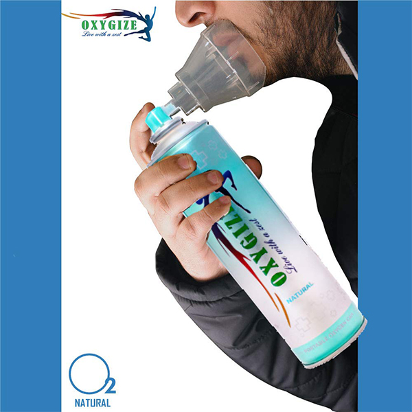 Oxygize Portable Natural Oxygen Can Cylinder Canister With Protective Mask For Air Pollution, Quick Recovery, Boosting Immune System, Boost Energy Level, Easy To Carry (150 Breaths Approx.)