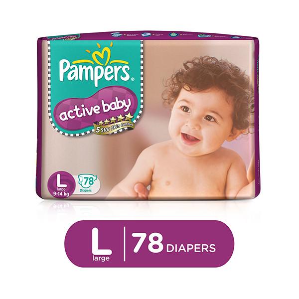 Pampers Active Baby Large 9-14kg 78 Pcs