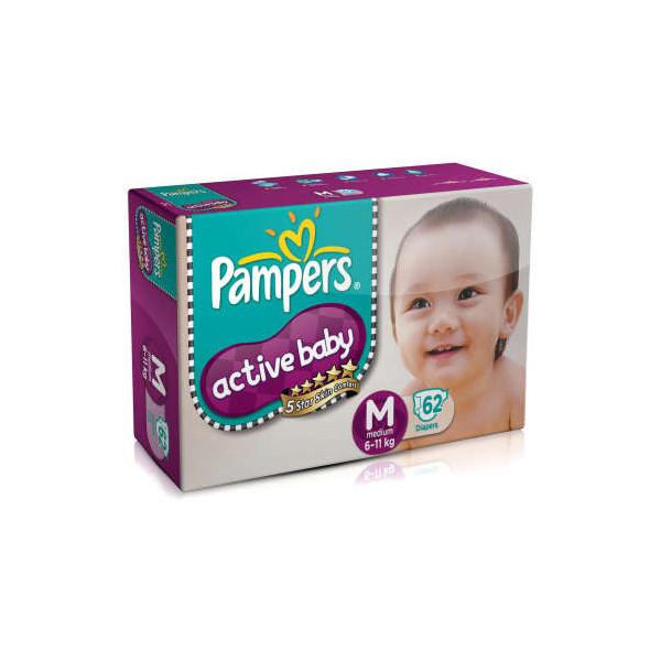 Pampers Active Babys Med 62s