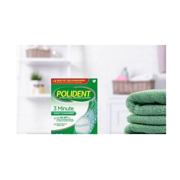 Polident 3 Minute Denture Cleaner Tablets 120 count for Maintaining Good Clean Full/Partial Dentures Mouthguards - Image 4