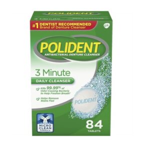 Polident 3 Minute Triple Mint Freshness Antibacterial Denture Cleanser Tablets - 84 CT