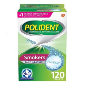 Polident Smokers Denture Cleanser, 120 ea