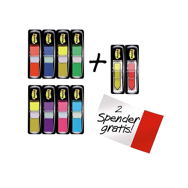 Post-it Flags Value Pack, Assorted Colors, Sticks Securely for Long-Lasting Use.47 in. Wide, 35/Dispenser, 8 Dispensers/Pack Plus 48 Arrow Flags (683-VAD1)