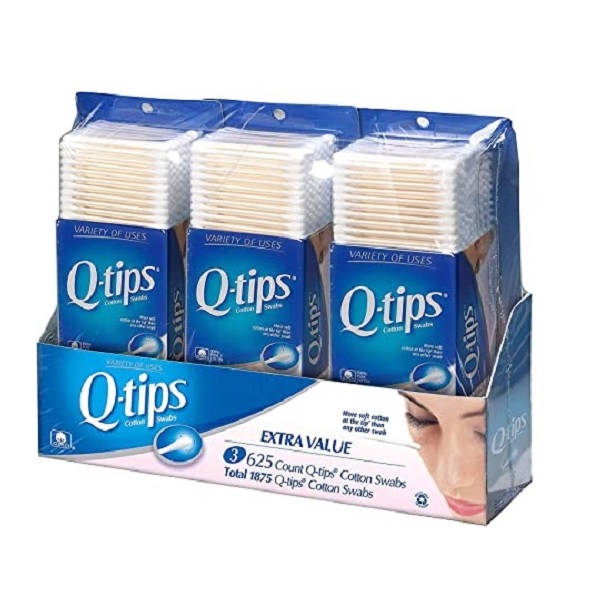 Q-Tips Cotton Swabs Club Pack 625 count pack of 3