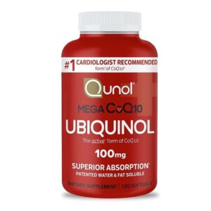 Qunol Mega CoQ10 Ubiquinol Superior Absorption 120 Softgels