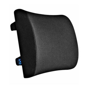RENEWA Orthopedic Lumbar Support Memory Foam Cushion - Made for Back Pain Relief- Ideal Pillow for Computer/Office Chair (Black)