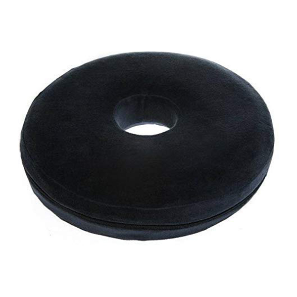 RENEWA Premium Donut Orthopedic High Density Seat Cushion Relieves Piles, Lower Back Pain, Coccyx, Sciatica used in Office Chairs, Car Seat (Black)