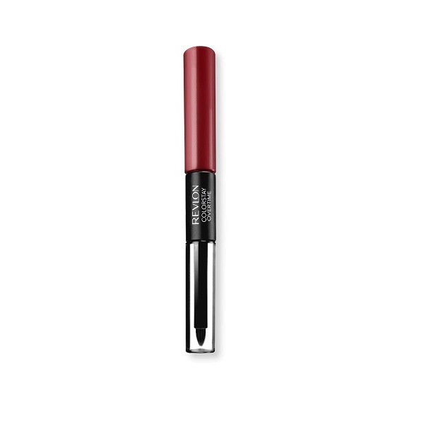 Revlon Colorstay Overtime Glossy Finish Dual Ended Long Wearing Liquid Lipstick with Clear Lip Gloss, with Vitamin E - Plum / Berry, Ultimate Wine (140), 0.07 oz