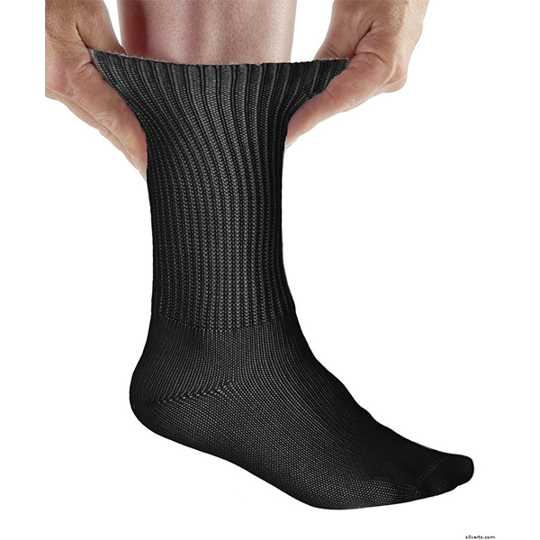 Renewa Simcan 98% Cotton Diabetic Socks - Quite Possibly The Most Comfortable Sock You Will Ever Wear (Black, Medium)