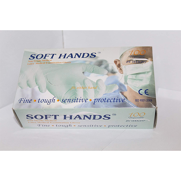SOFT HANDS LATEX MEDICAL EXAMINATION GLOVES (MEDIUM)