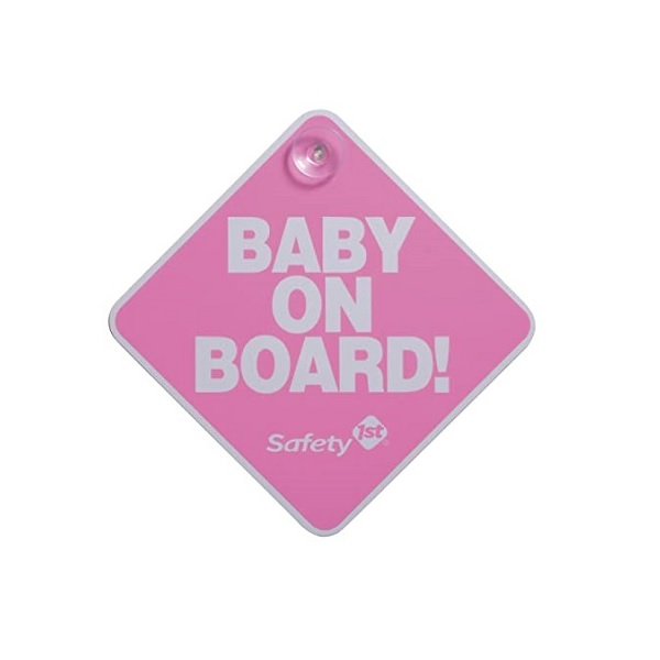 Safety 1st Baby On Board pink car sign for infant safety