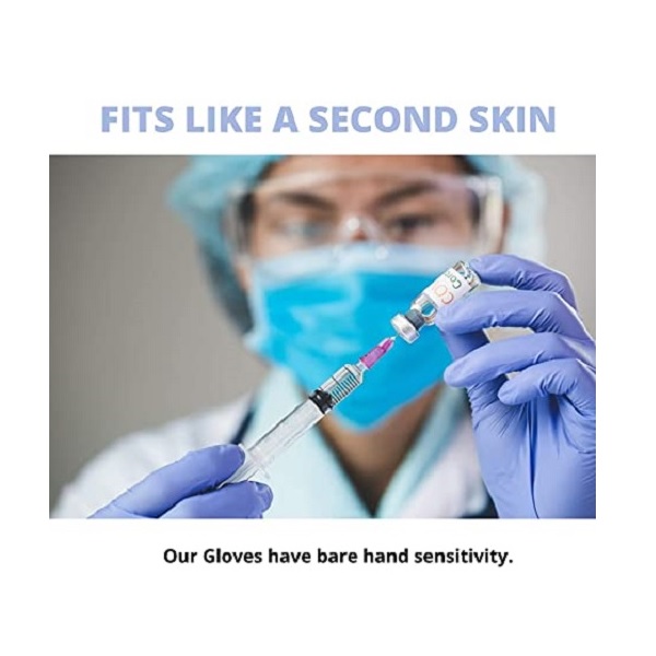 Samurai Gloveon Nitrile Powder Free Examination Gloves, M Size, Blue Family, 100 pcs by weight (Pack of 10) - Image 4
