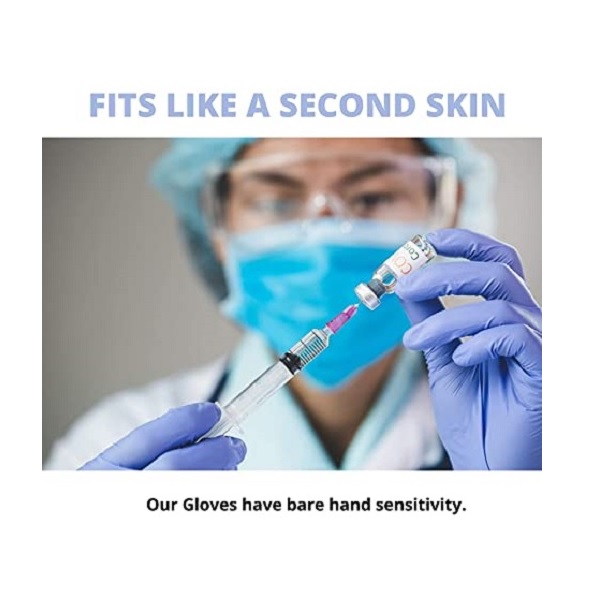 Samurai Gloveon Nitrile Powder Free Examination Gloves, M Size, Blue Family, 100 pcs by weight (Pack of 2) - Image 4