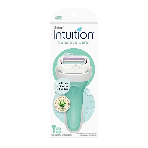 Schick Intuition Sensitive Care women’s razor with 2 aloe moisturizing blade refills