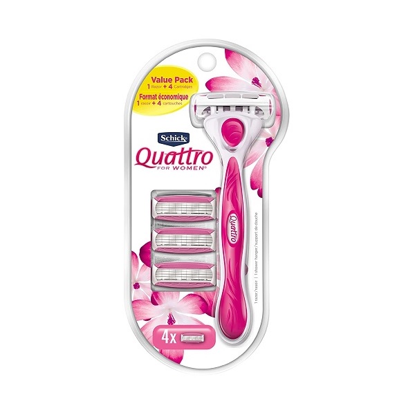 Schick Quattro for Women Razor with 4 Blade Refills