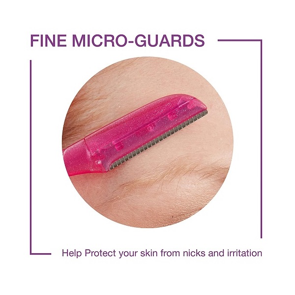 Schick Silk Touch-Up Multipurpose Exfoliating Face Razor and Eyebrow Shaper with Precision Cover, 3 Count - Image 4
