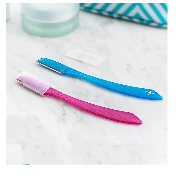 Schick Silk Touch-Up Multipurpose Exfoliating Face Razor and Eyebrow Shaper with Precision Cover, 3 Count - Image 5