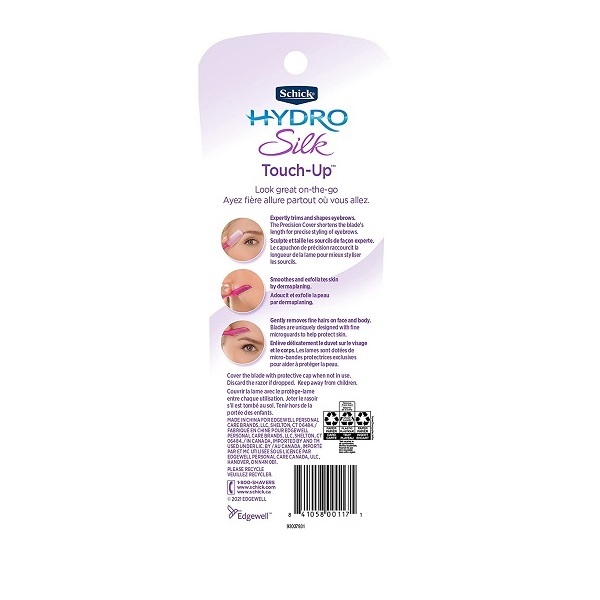 Schick Silk Touch-Up Multipurpose Exfoliating Face Razor and Eyebrow Shaper with Precision Cover, 3 Count - Image 6
