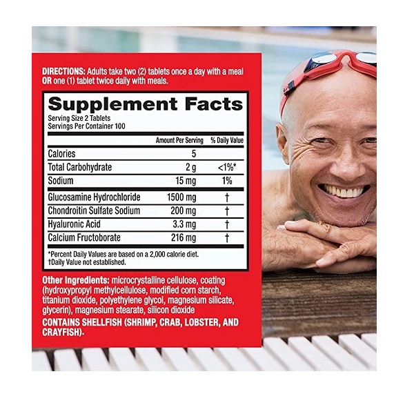 Schiff Move Free Glucosamine and Chondroitin Supplement 200 Tablets - Image 3