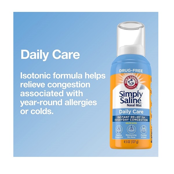 Simply Saline Adult Nasal Mist, Original Giant Size, 4.25-Ounce - Image 2